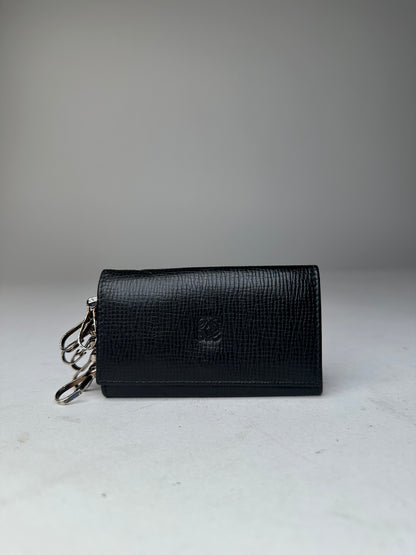 Vintage Loewe Leather Keychain Wallet Black