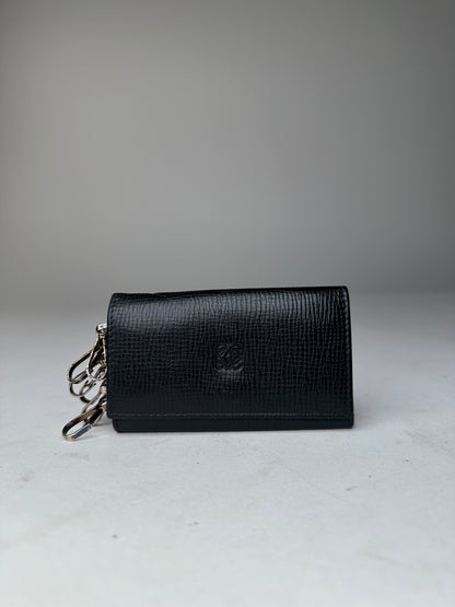 Vintage Loewe Leather Keychain Wallet Black