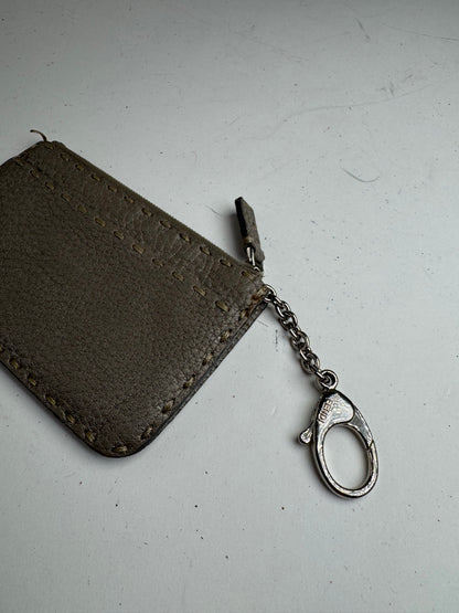Vintage Fendi Leather Card Holder Grey