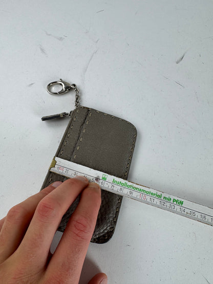 Vintage Fendi Leather Card Holder Grey