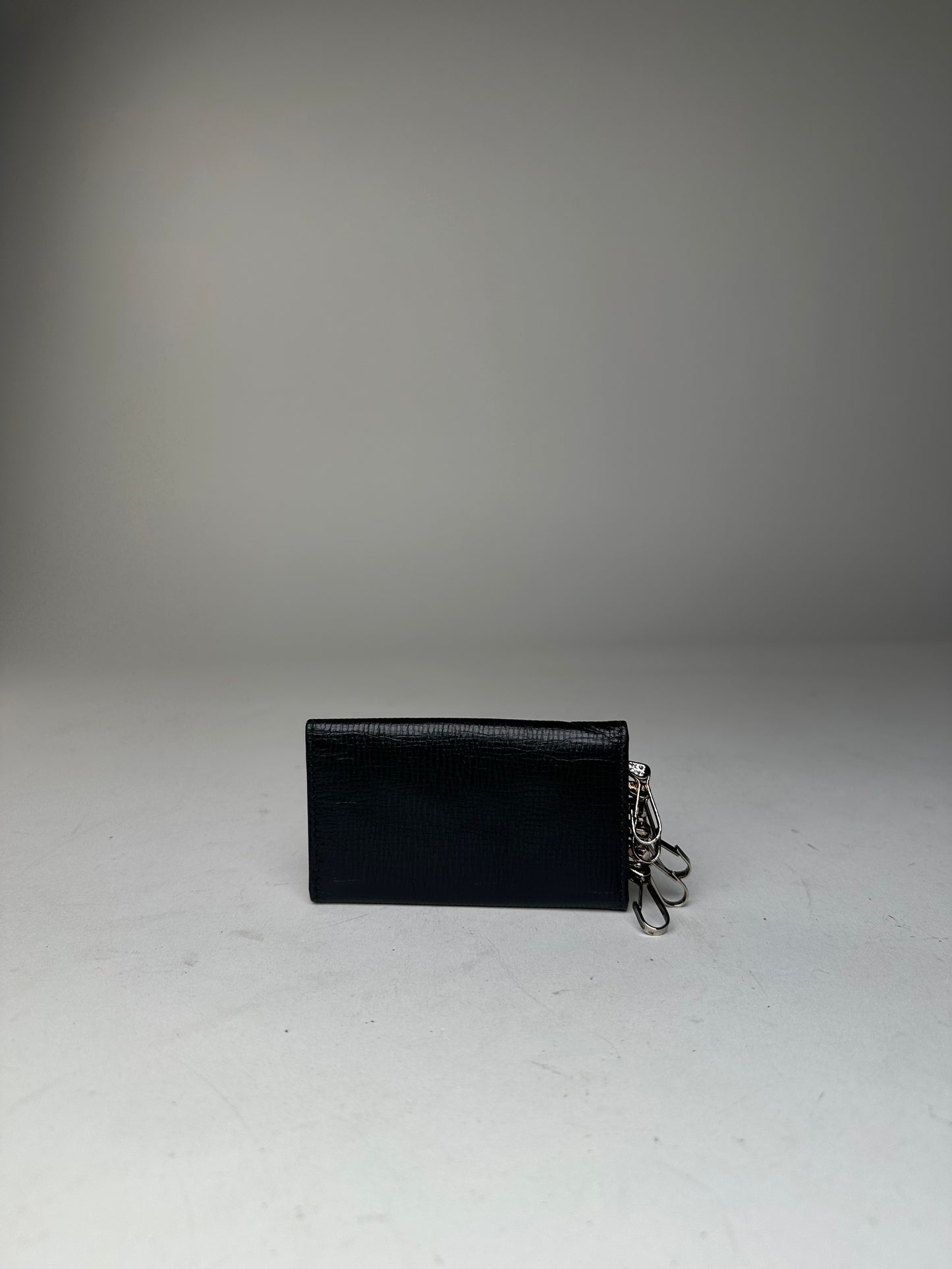 Vintage Loewe Leather Keychain Wallet Black