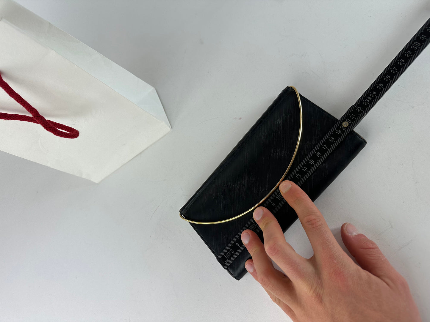 Vintage Cartier Monogram Leather Mini Handbag / Wallet Black