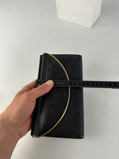 Vintage Cartier Monogram Leather Mini Handbag / Wallet Black