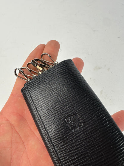 Vintage Loewe Leather Keychain Wallet Black