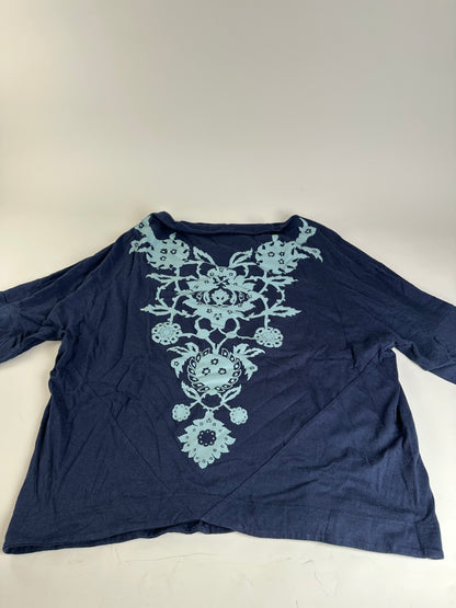 Vintage Vivienne Westwood Floral Print Top Navy Light Blue M
