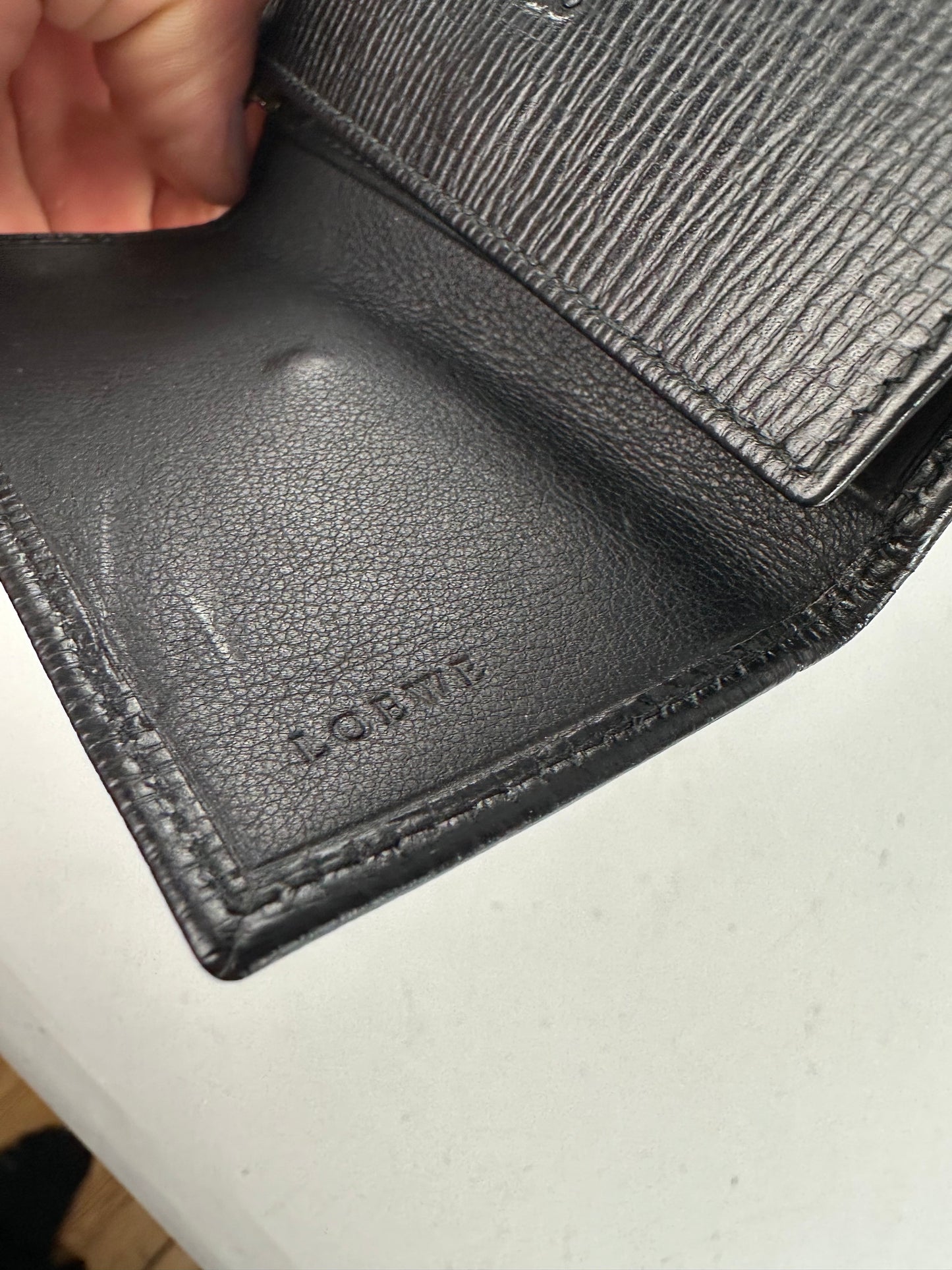 Vintage Loewe Leather Keychain Wallet Black