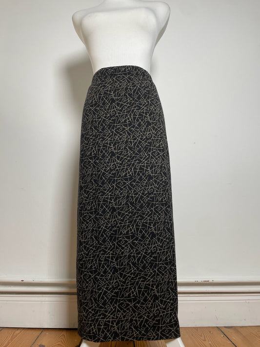 Vintage Comme Des Garçons Abstract Skirt Black Gold M