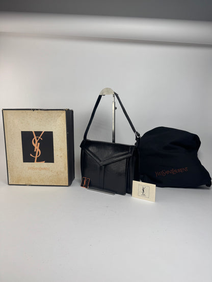 Vintage Yves Saint Laurent Snakeskin embossed leather bag black