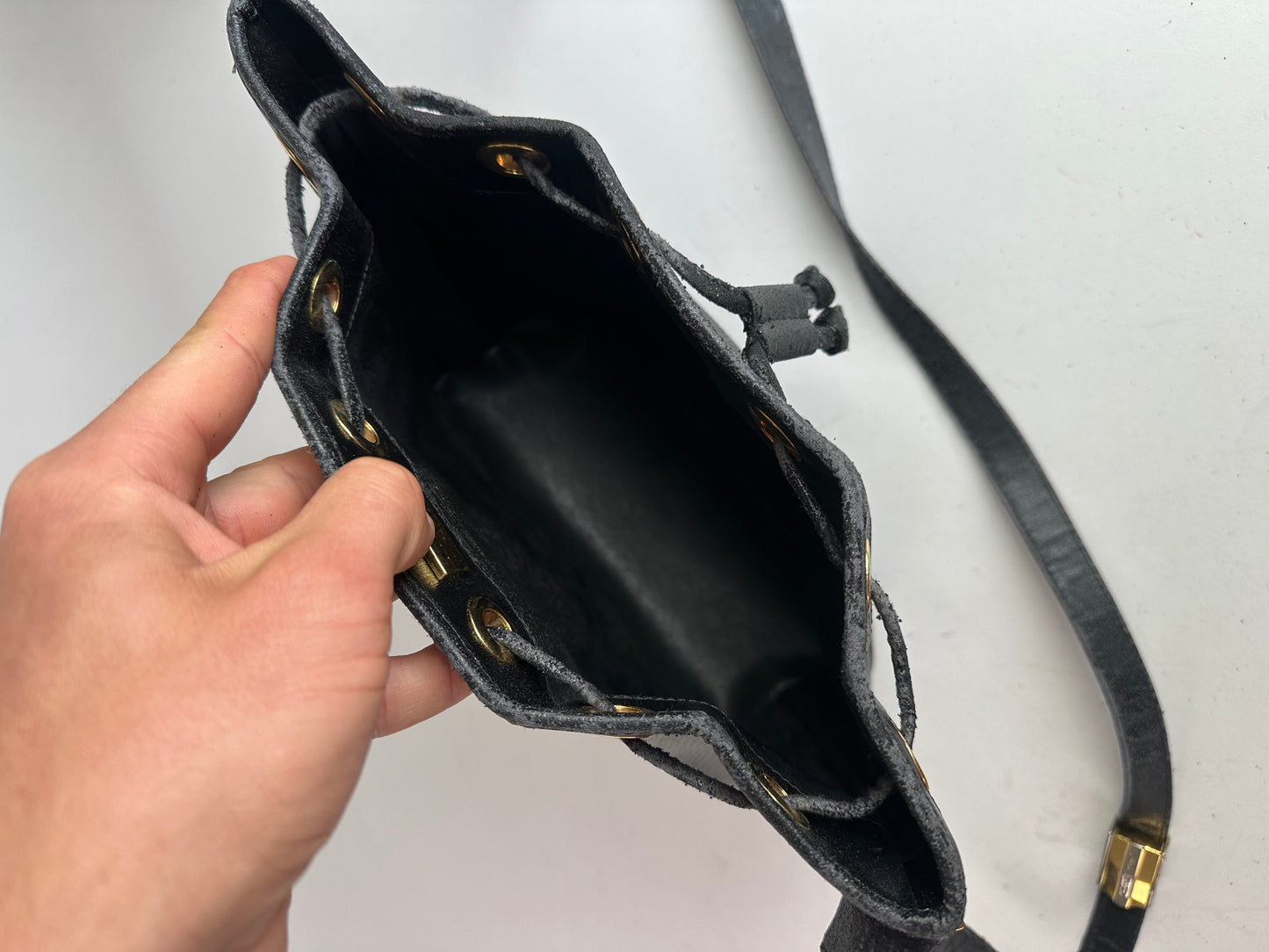 Vintage Givenchy Leather Bucket Bag Black