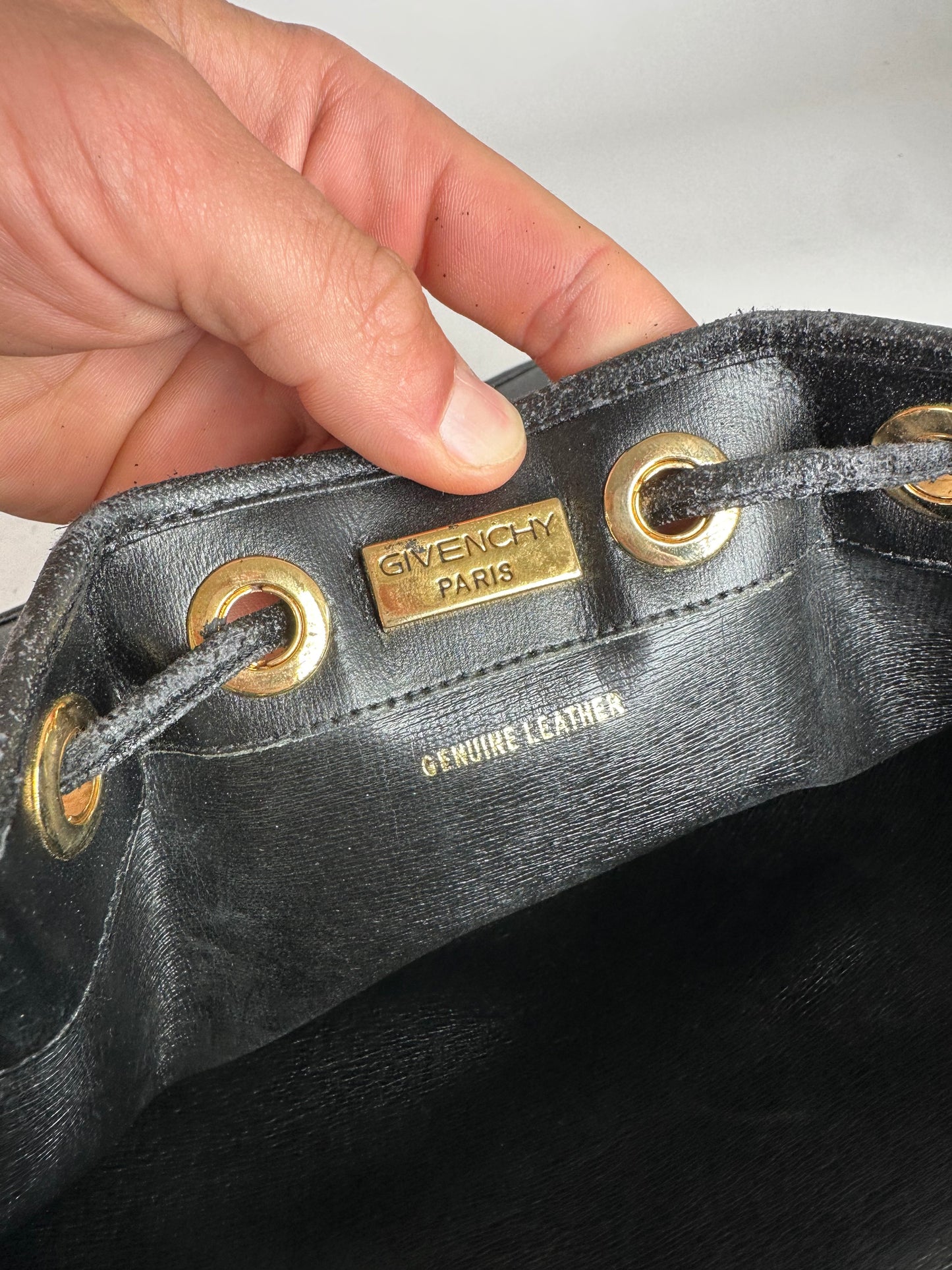 Vintage Givenchy Leather Bucket Bag Black