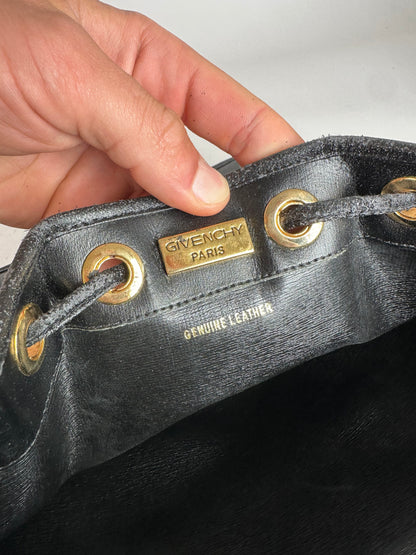 Vintage Givenchy Leather Bucket Bag Black