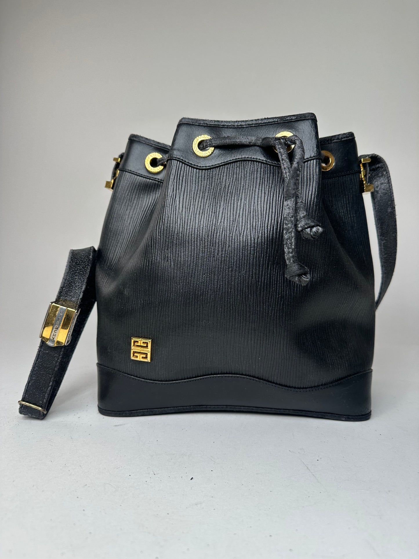 Vintage Givenchy Leather Bucket Bag Black
