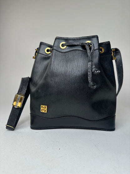 Vintage Givenchy Leather Bucket Bag Black