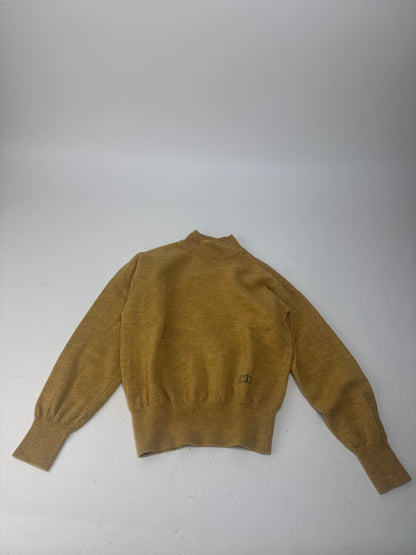 Vintage Dior Wool Turtleneck Sweater Yellow L