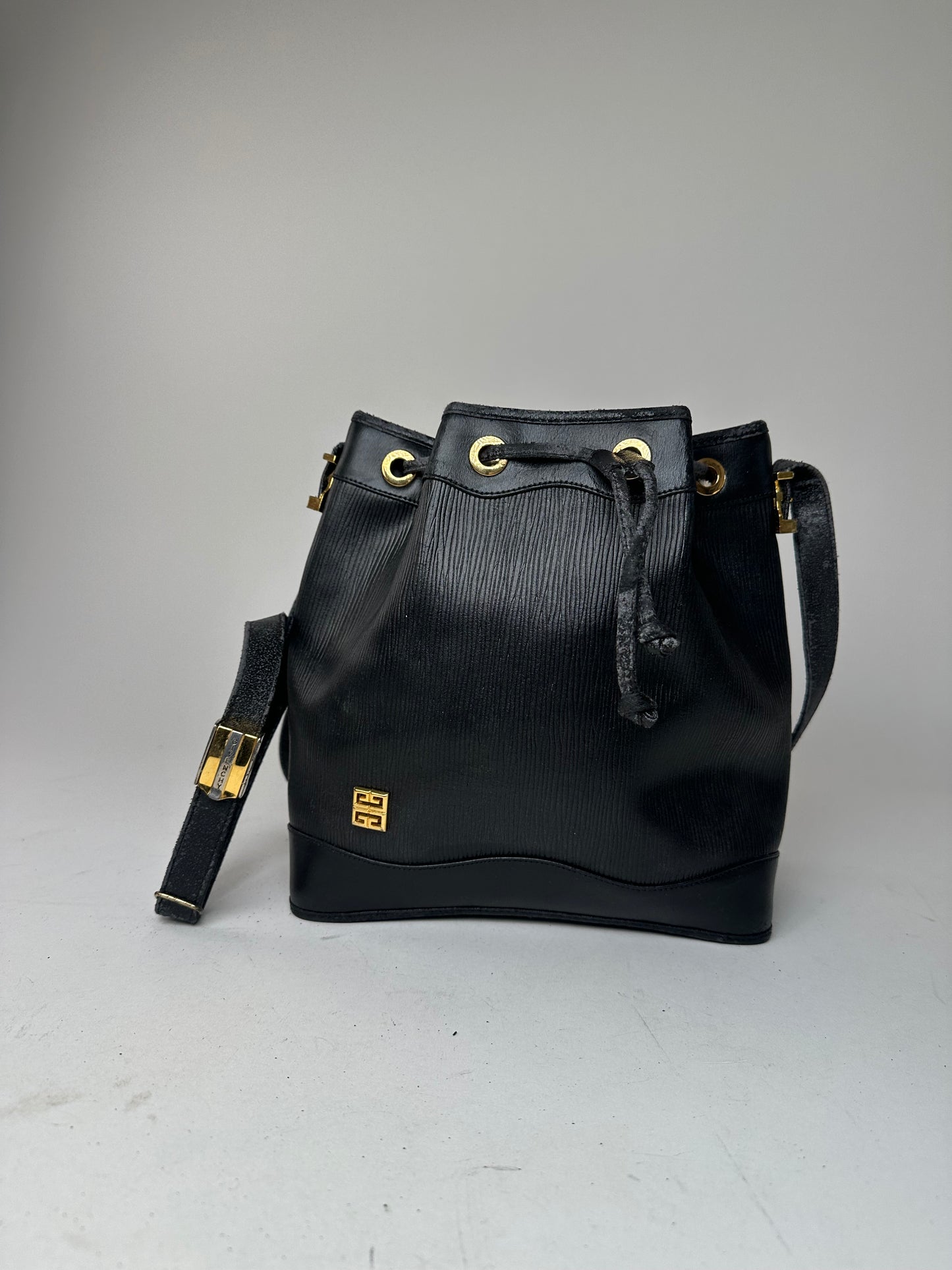 Vintage Givenchy Leather Bucket Bag Black