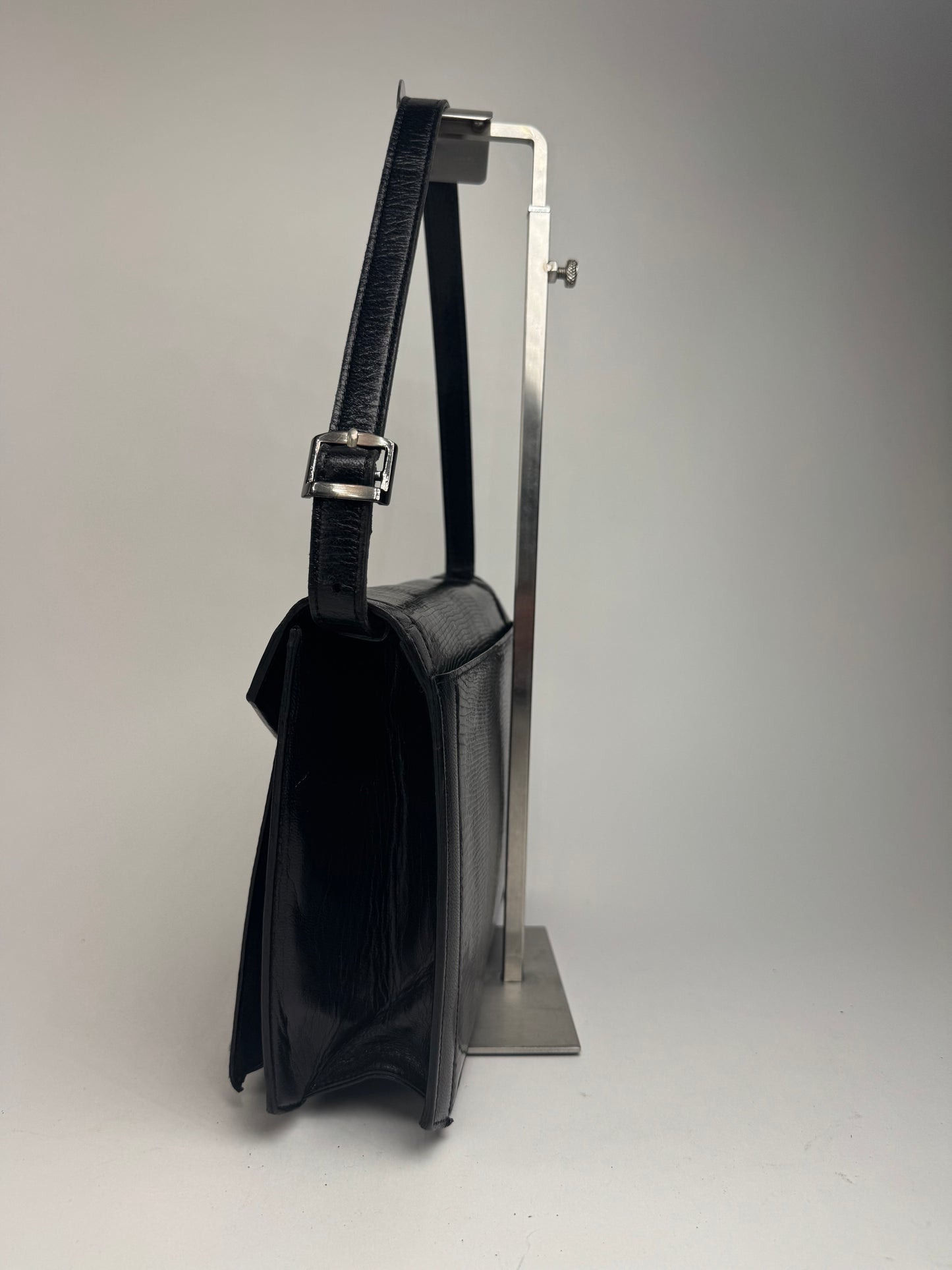 Vintage Yves Saint Laurent Snakeskin embossed leather bag black