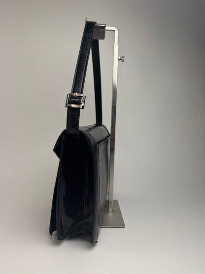 Vintage Yves Saint Laurent Snakeskin embossed leather bag black