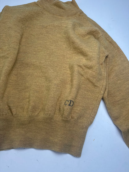 Vintage Dior Wool Turtleneck Sweater Yellow L