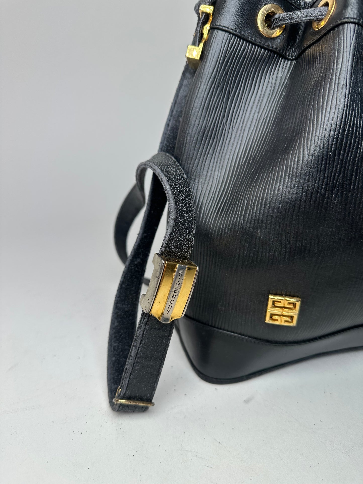 Vintage Givenchy Leather Bucket Bag Black