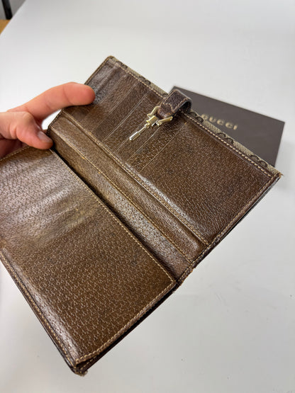 Gucci Jackie Monogram Leather Wallet Brown