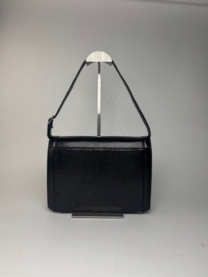 Vintage Yves Saint Laurent Snakeskin embossed leather bag black