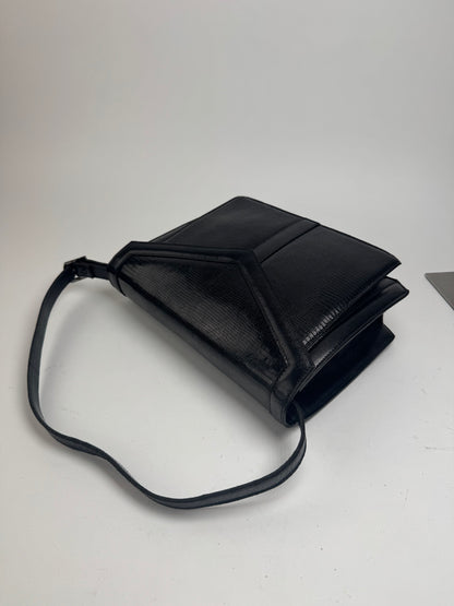 Vintage Yves Saint Laurent Snakeskin embossed leather bag black