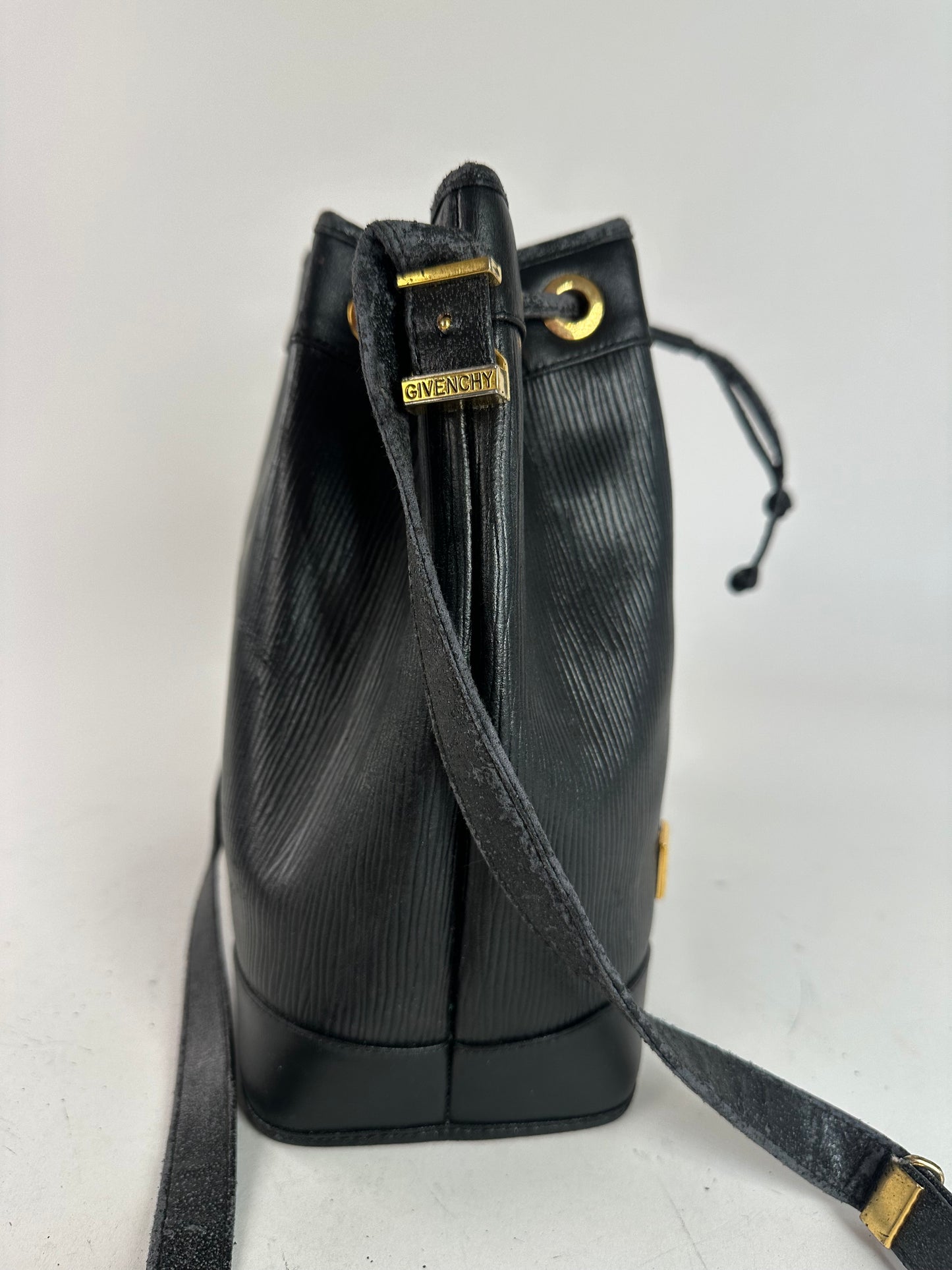 Vintage Givenchy Leather Bucket Bag Black