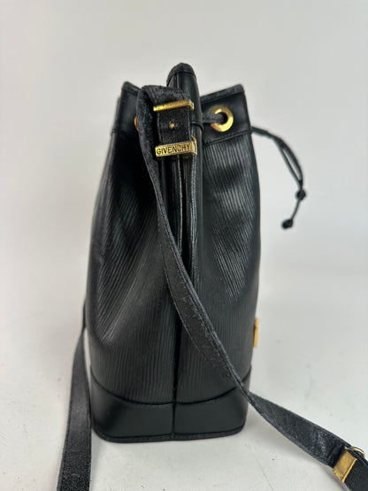 Vintage Givenchy Leather Bucket Bag Black