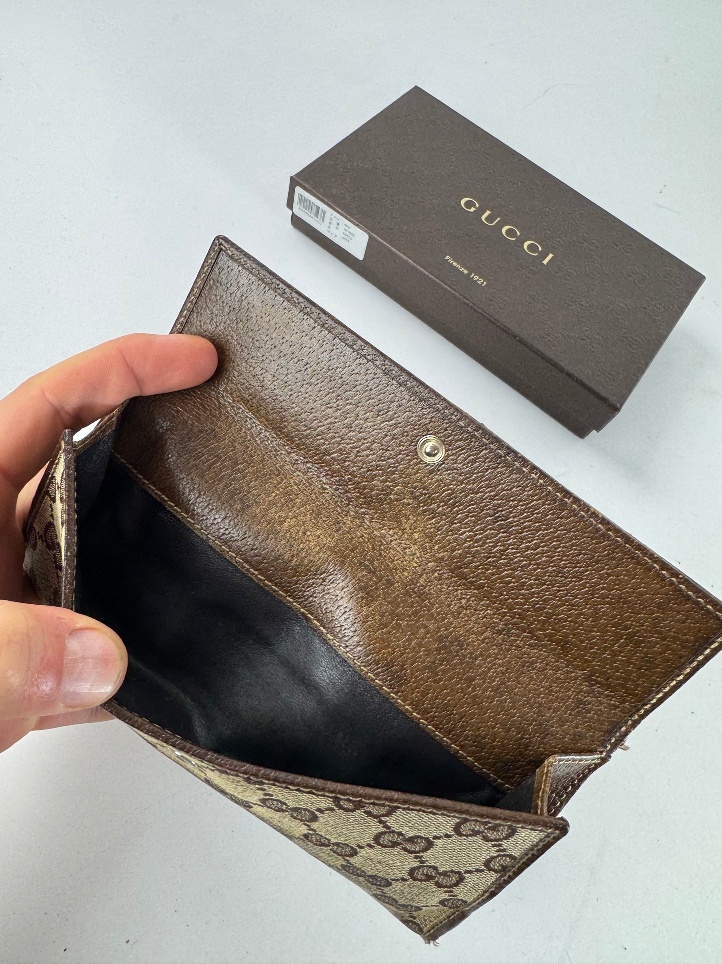 Gucci Jackie Monogram Leather Wallet Brown