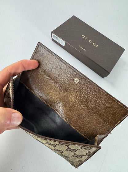 Gucci Jackie Monogram Leather Wallet Brown