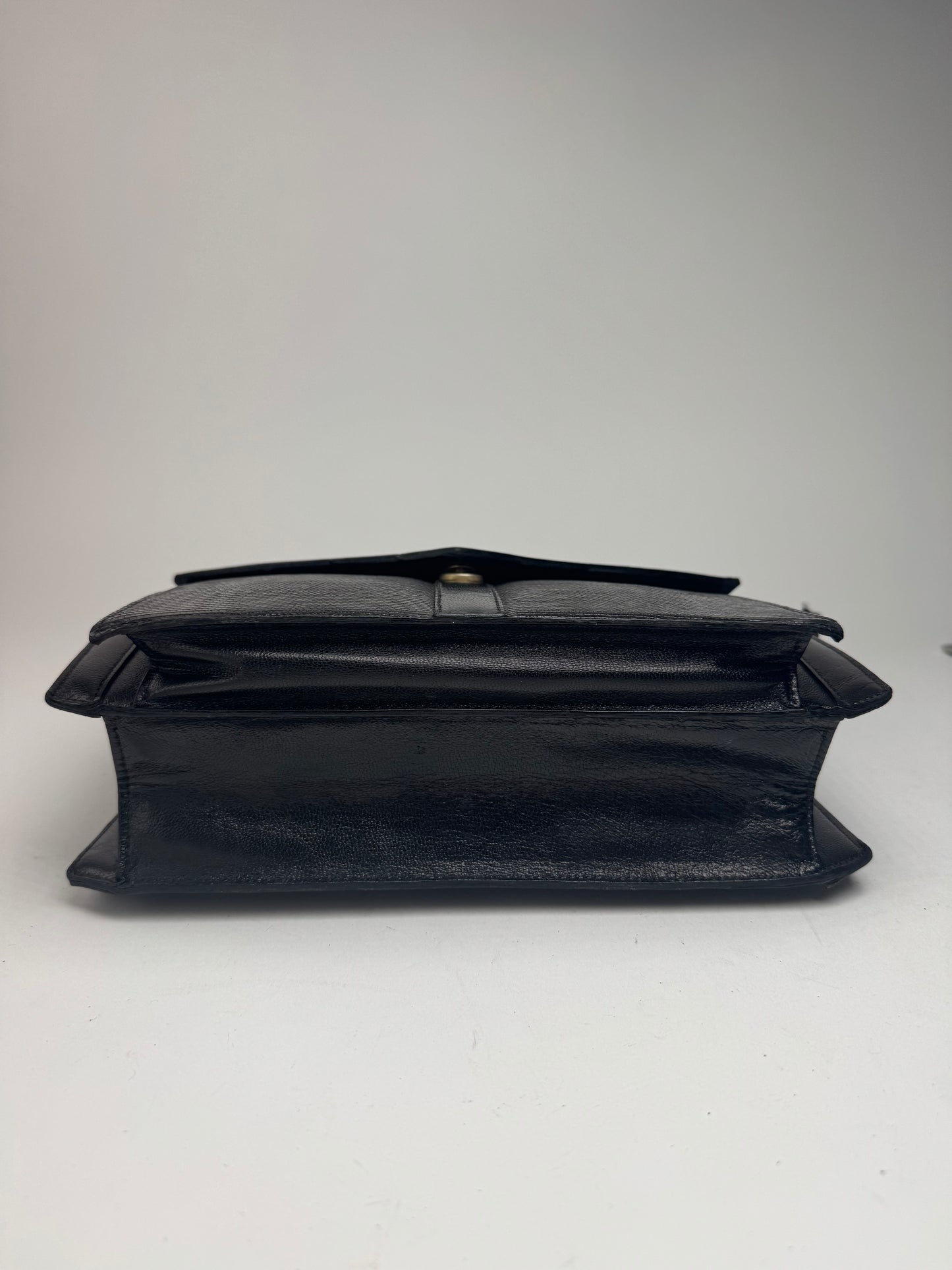 Vintage Yves Saint Laurent Snakeskin embossed leather bag black