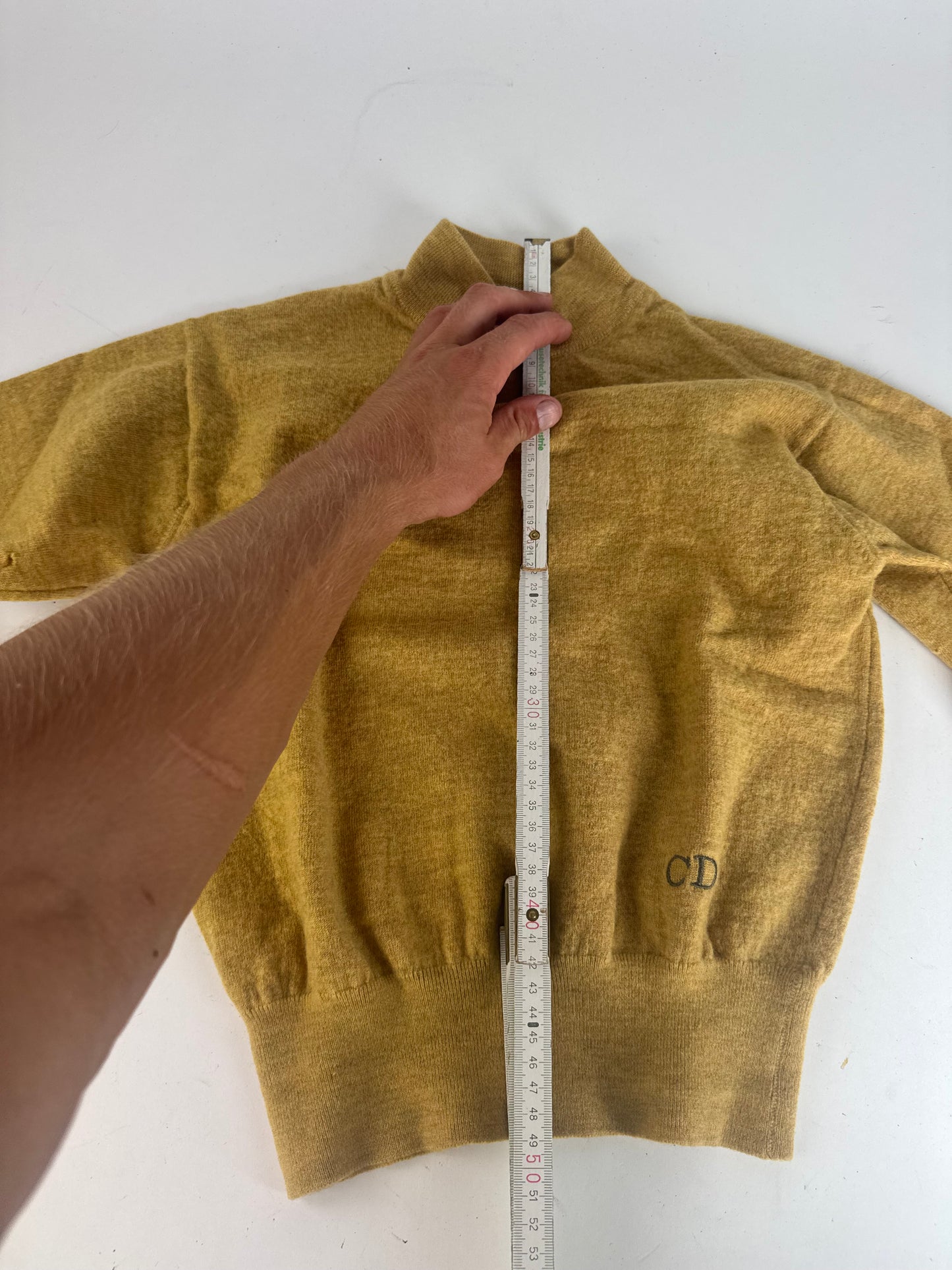 Vintage Dior Wool Turtleneck Sweater Yellow L