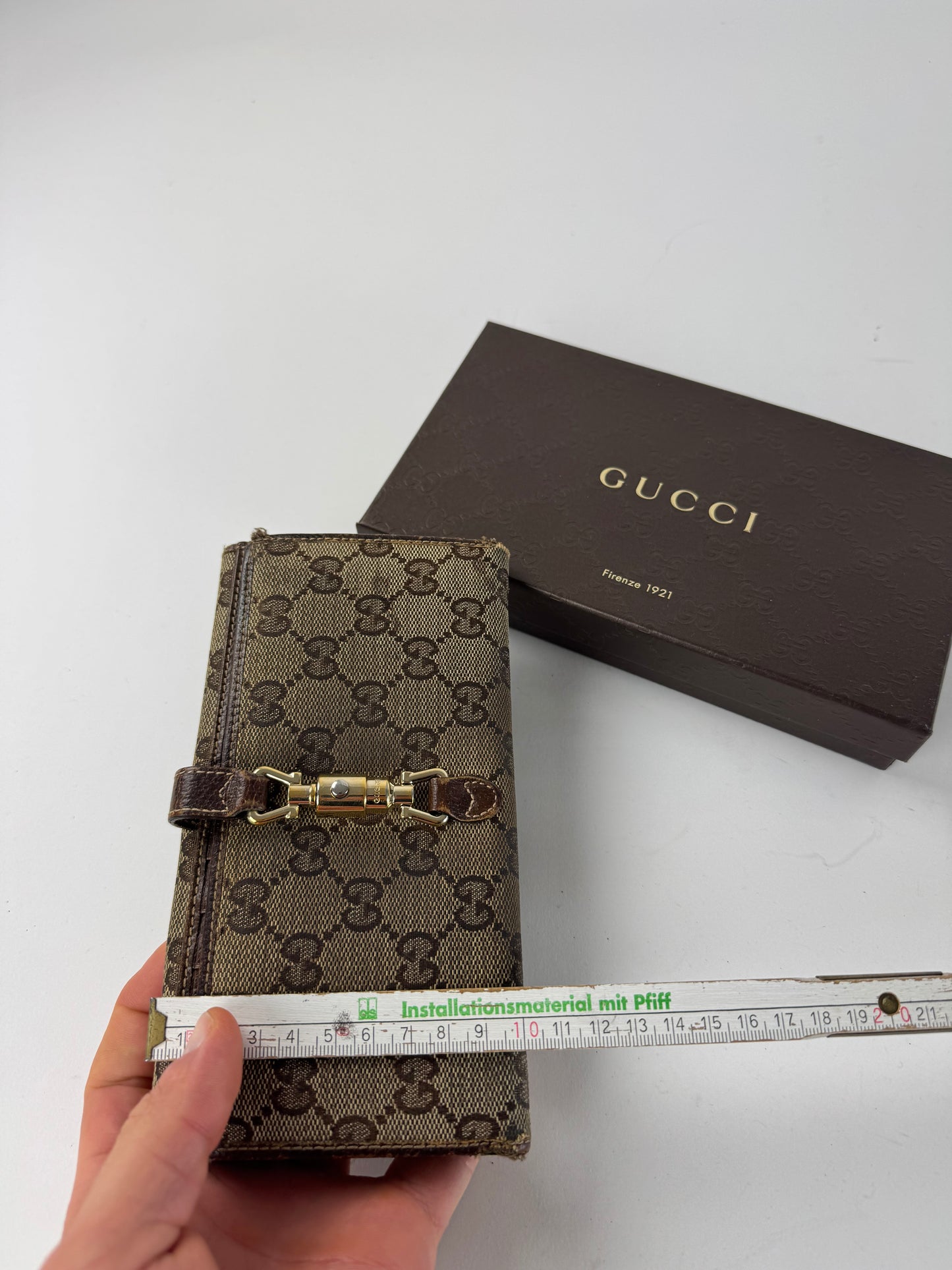 Gucci Jackie Monogram Leather Wallet Brown