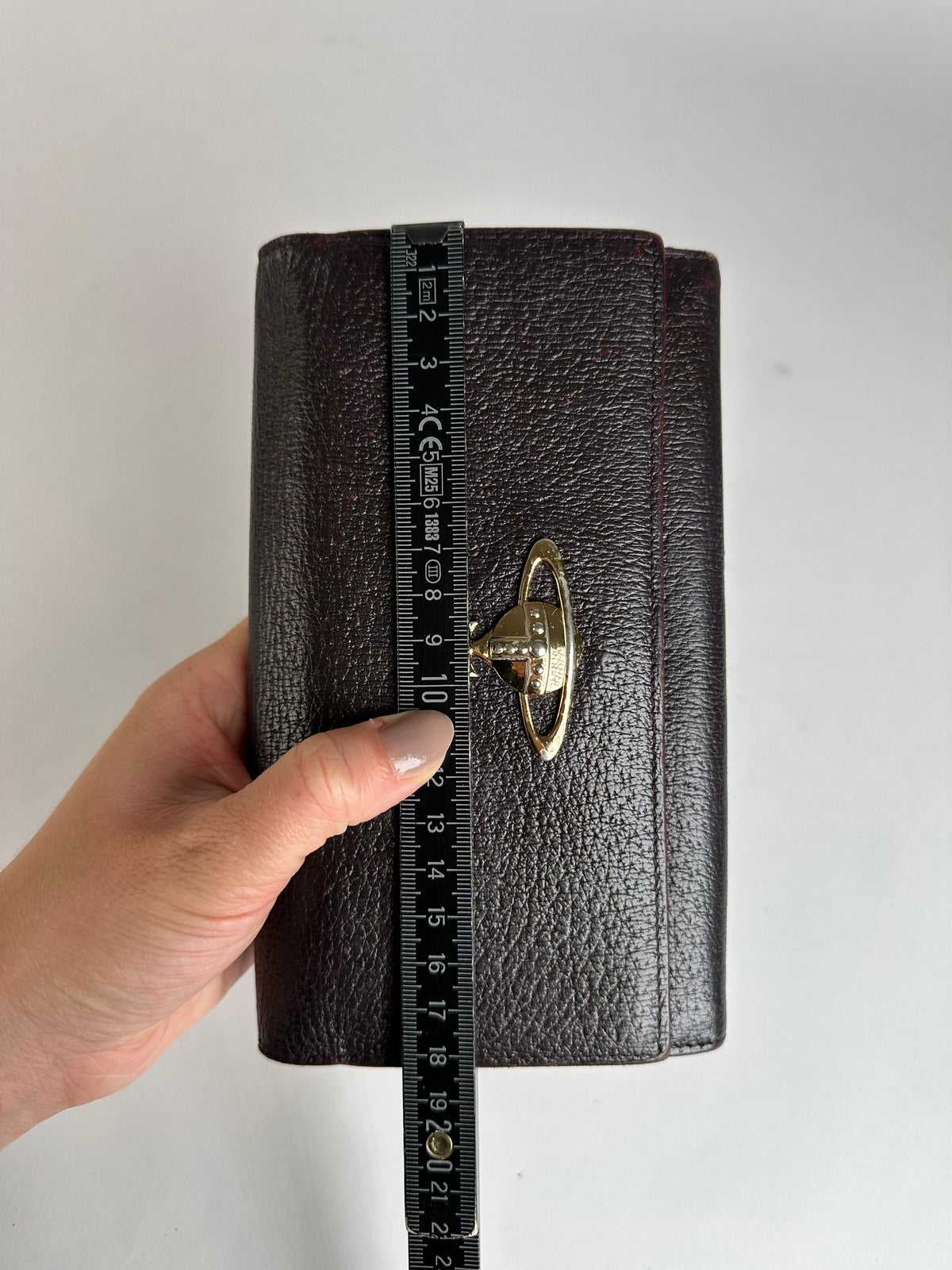 Vintage Vivienne Westwood Textured Leather Bifold Wallet c. Late 2000s Dark Brown