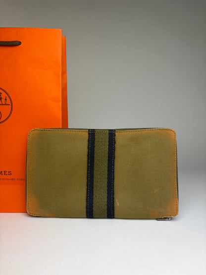 Vintage Hermès Canvas Bifold Wallet 2017 Olive Green