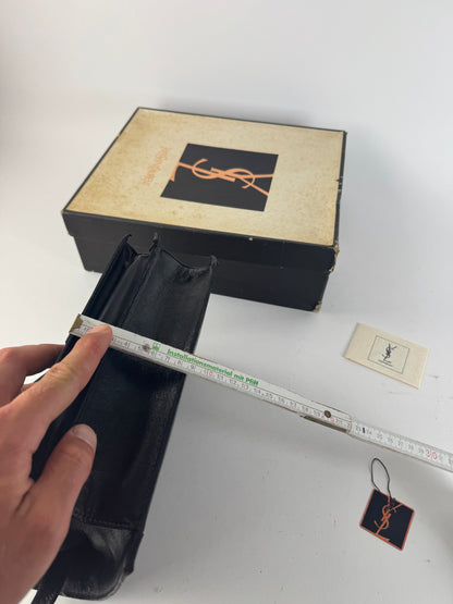 Vintage Yves Saint Laurent Snakeskin embossed leather bag black