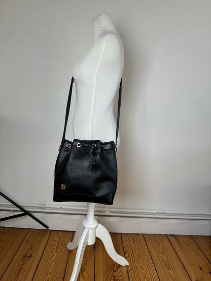 Vintage Givenchy Leather Bucket Bag Black