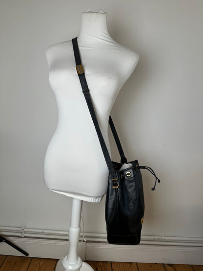 Vintage Givenchy Leather Bucket Bag Black