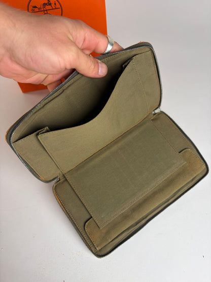 Vintage Hermès Canvas Bifold Wallet 2017 Olive Green