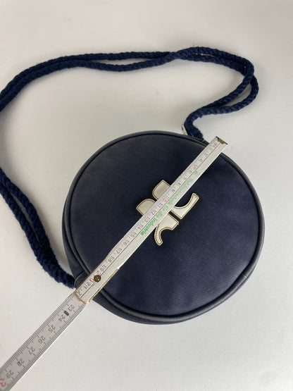 Vintage Courreges Paris Canvas Crossbody/Shoulder Bag Navy White