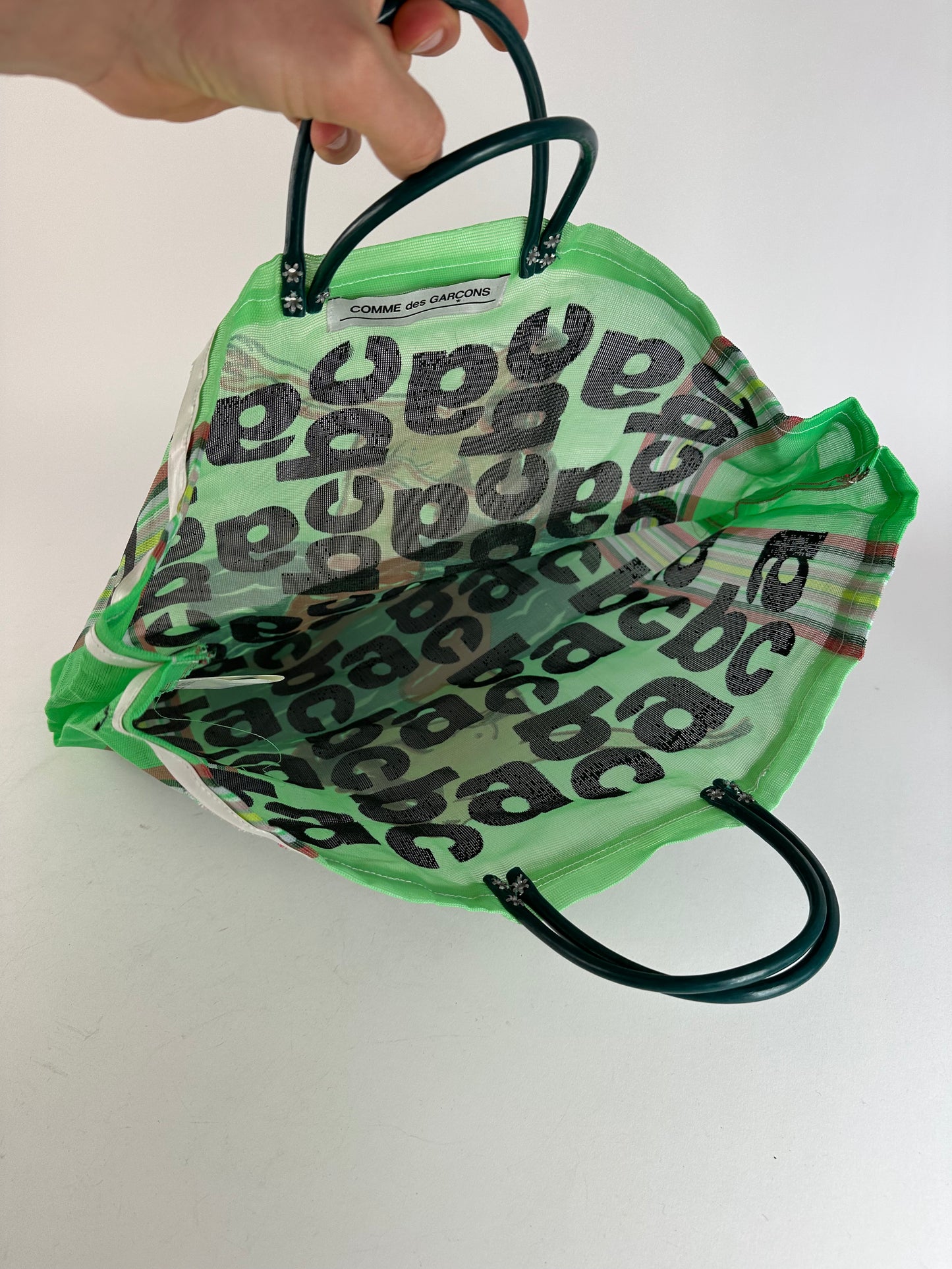 Vintage Comme Des Garçons Polyester Tote Bag Green Black