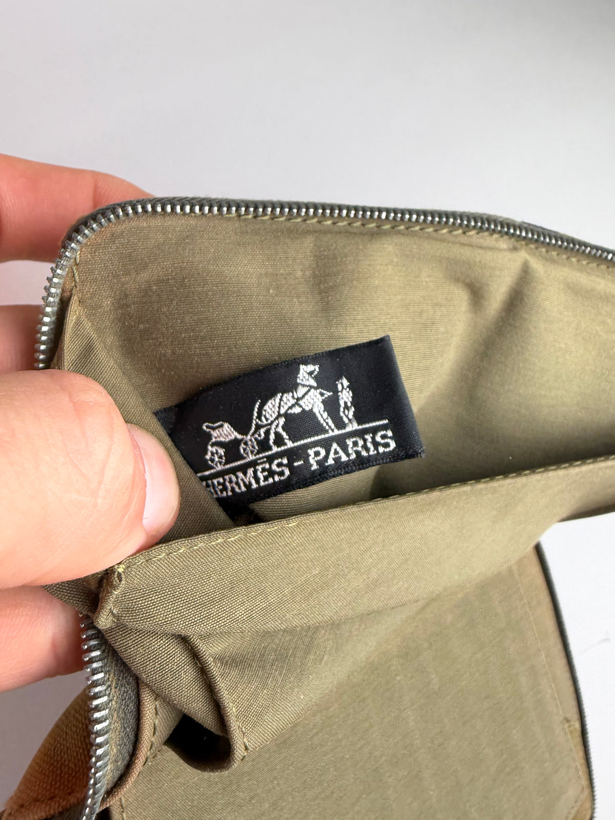 Vintage Hermès Canvas Bifold Wallet 2017 Olive Green