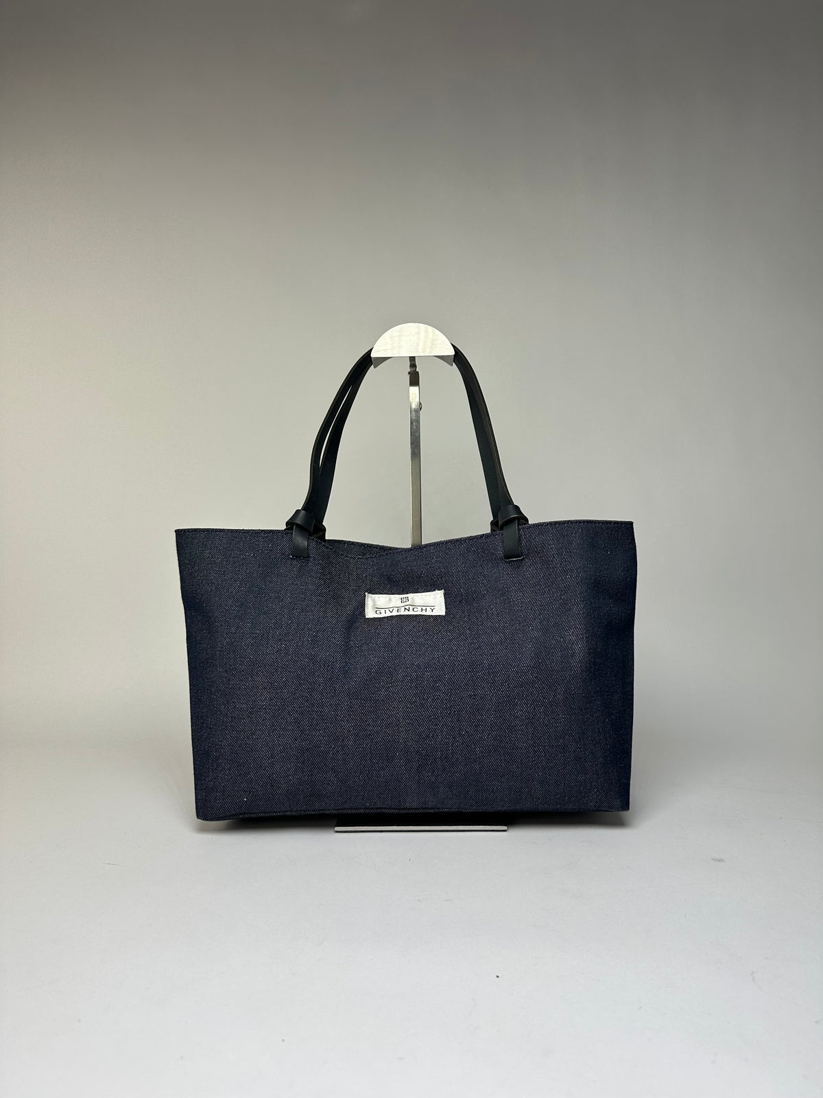 Vintage Givenchy Sequined Cotton Tote Late 1990s Dark Navy