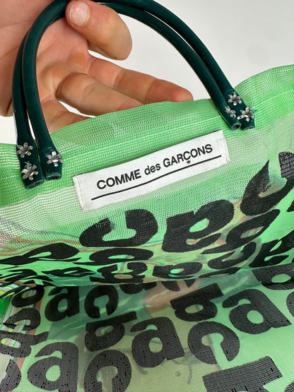 Vintage Comme Des Garçons Polyester Tote Bag Green Black
