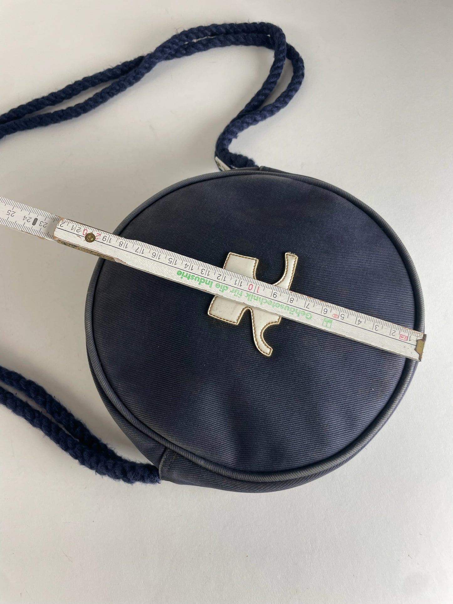 Vintage Courreges Paris Canvas Crossbody/Shoulder Bag Navy White