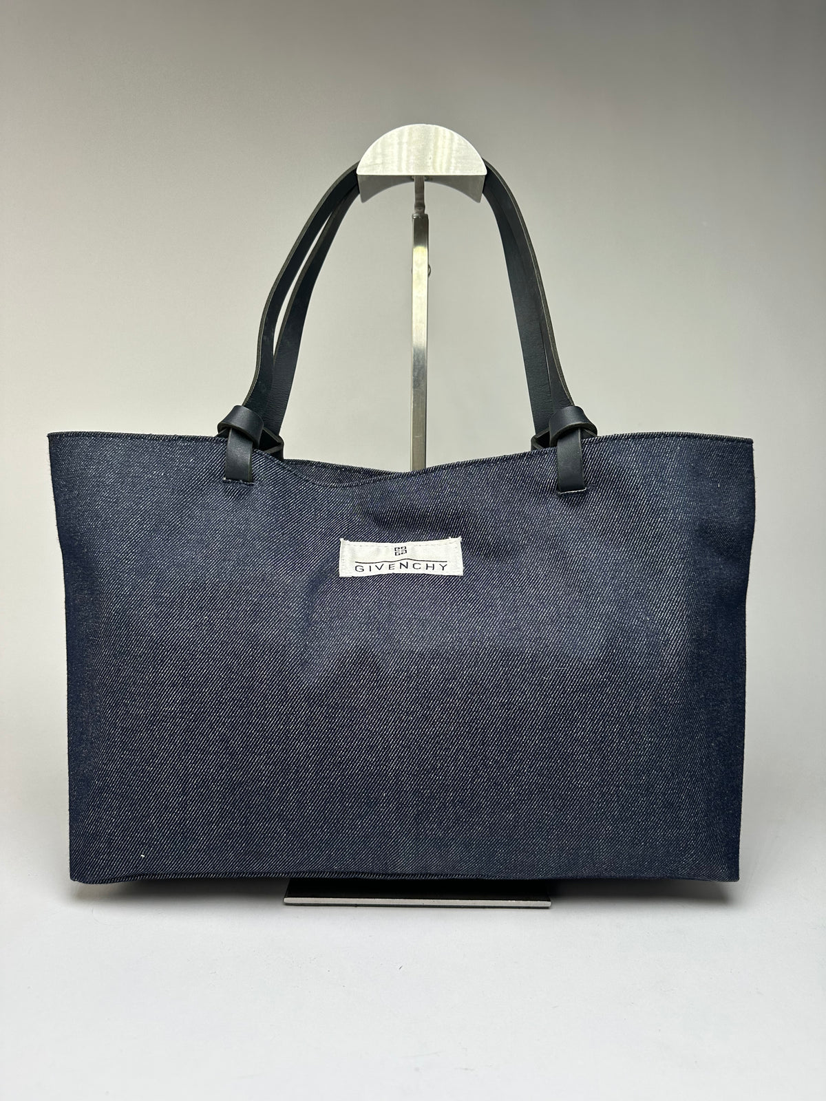 Vintage Givenchy Sequined Cotton Tote Late 1990s Dark Navy