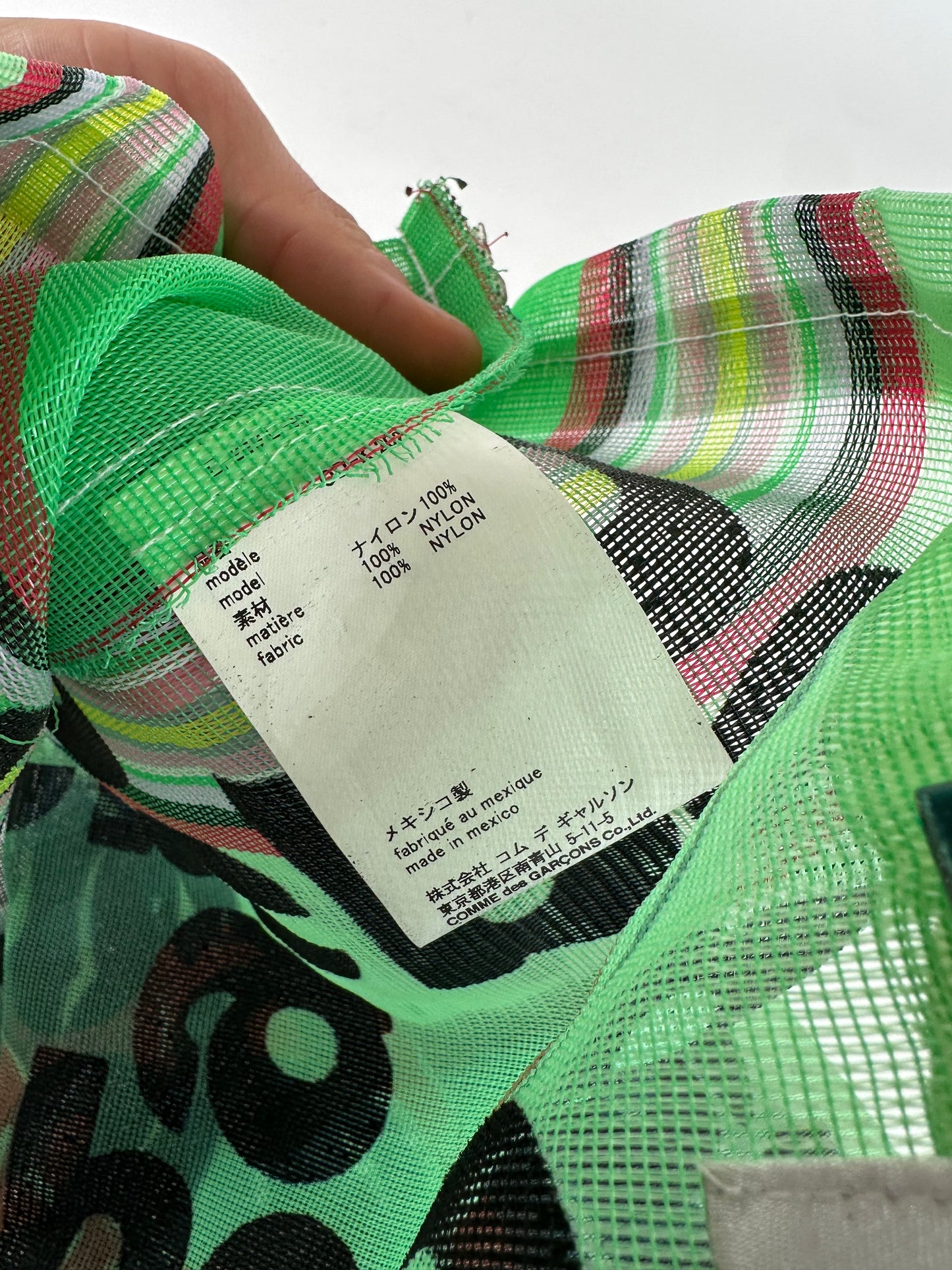 Vintage Comme Des Garçons Polyester Tote Bag Green Black