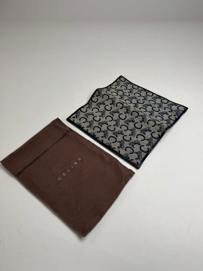 Vintage Celine Macadam Monogram ID Holder Card Holder Navy Grey