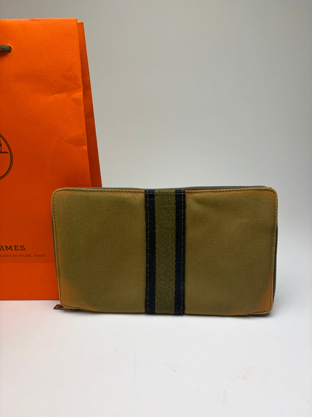 Vintage Hermès Canvas Bifold Wallet 2017 Olive Green