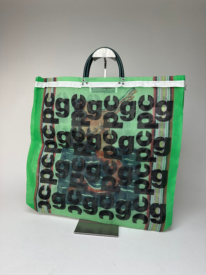 Vintage Comme Des Garçons Polyester Tote Bag Green Black